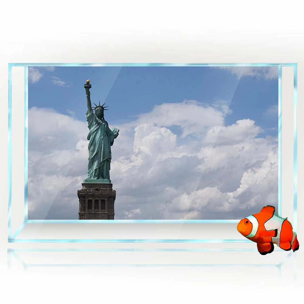 Aquarium Background Stickers - Statue of Liberty - Fish Tank Reptile Terrarium Decor Poster