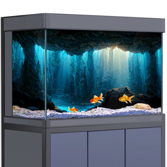 Aquarium Background Stickers - Underwater Caves - Fish Tank Reptile Terrarium Decor Poster