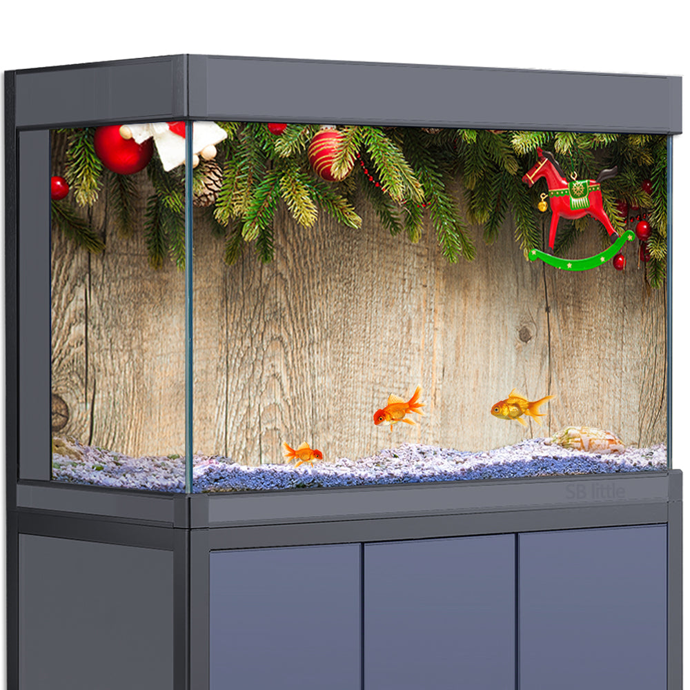 Aquarium Background Stickers - Christmas Festival - Fish Tank Reptile Terrarium Decor Poster