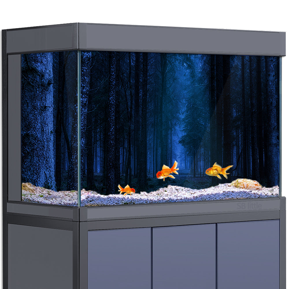 Aquarium Background Stickers - Dark Forest Trees - Fish Tank Reptile Terrarium Decor Poster