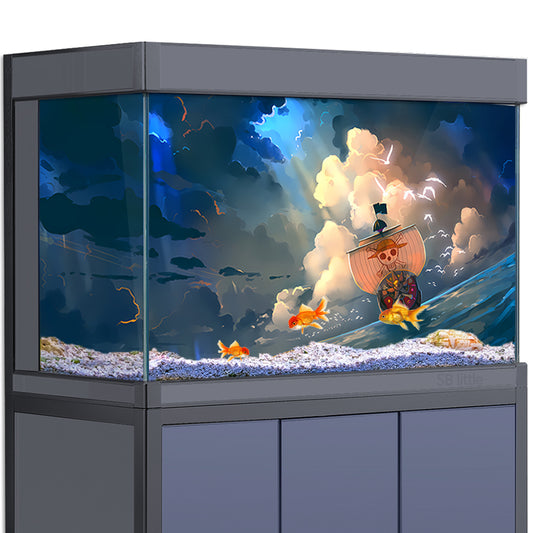 Aquarium Background Stickers - Sea anime One Piece Fish Tank Reptile Terrarium Decor Poster