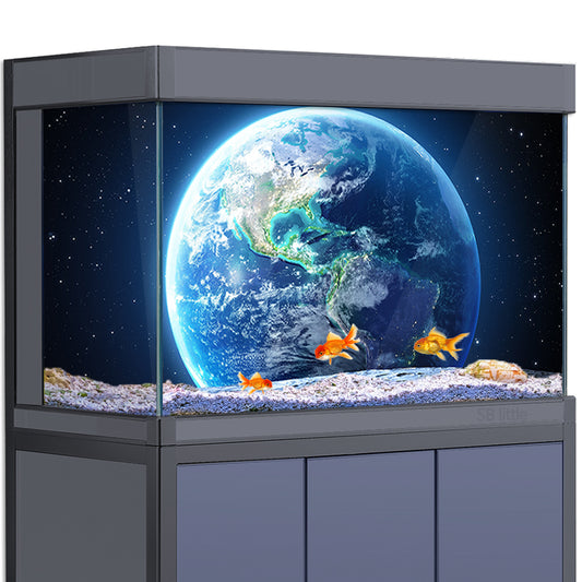 Aquarium Background Stickers - Earth Space Moon Planets Fish Tank Reptile Terrarium Decor Poster