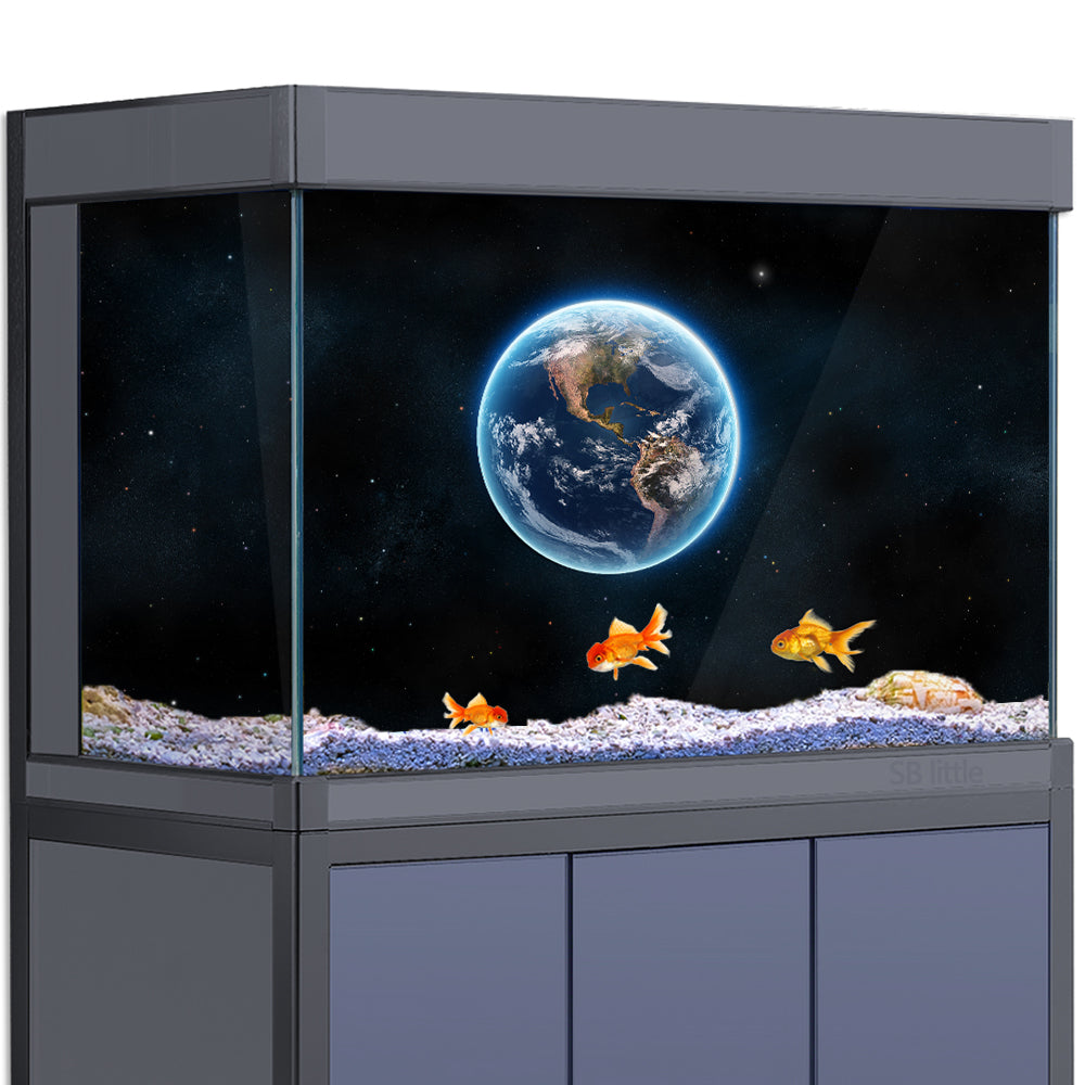 Aquarium Background Stickers - Earth Space Planets Fish Tank Reptile Terrarium Decor Poster