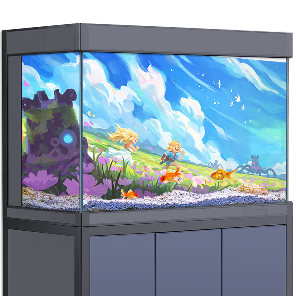 Aquarium Background Stickers - Cartoon Legends - Fish Tank Reptile Terrarium Decor Poster