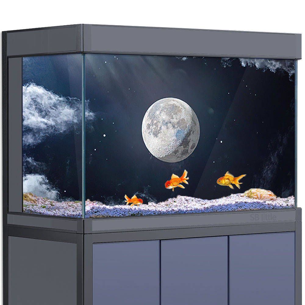 Aquarium Background Stickers - Moon Night - Fish Tank Reptile Terrarium Decor Poster