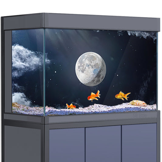 Aquarium Background Stickers - Moon Night - Fish Tank Reptile Terrarium Decor Poster