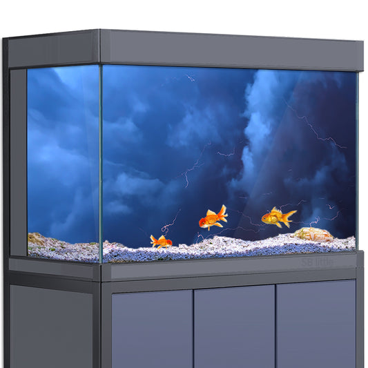 Aquarium Background Stickers - Dark Clouds Thunder - Fish Tank Reptile Terrarium Decor Poster